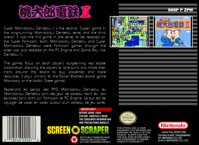Super Momotarou Dentetsu 2 — box-2D-back (SS)
