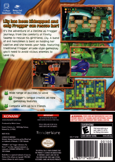 Frogger's Adventures - The Rescue — box-2D-back (US)