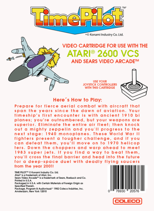 Time Pilot — box-2D-back (US)