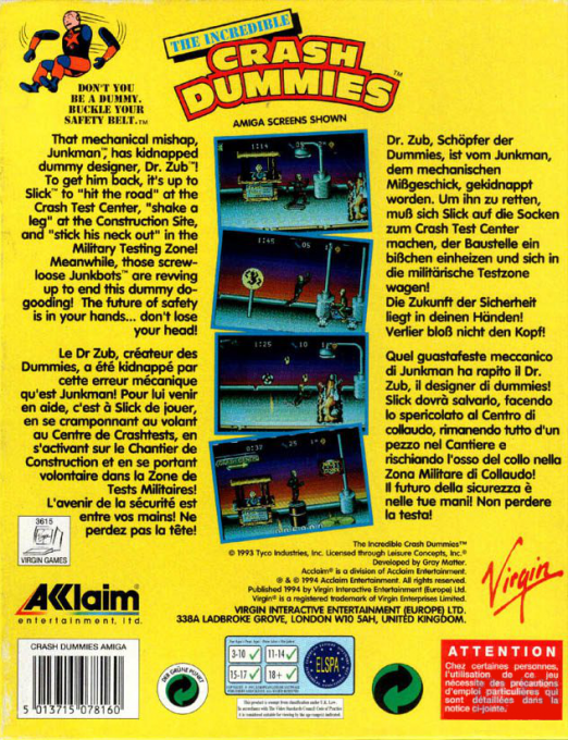 Incredible Crash Dummies, The — box-2D-back (EU)
