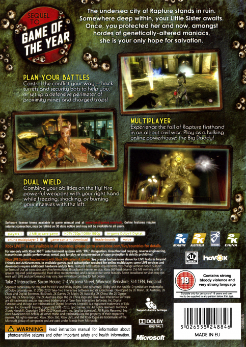 BioShock 2 — box-2D-back (UK)