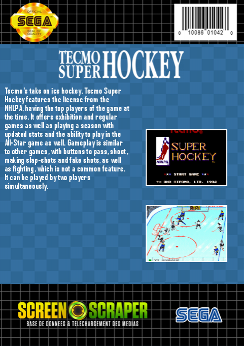 Tecmo Super Hockey — box-2D-back (SS)