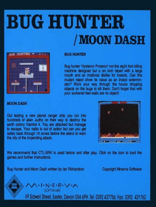 Bug Hunter and Moon Dash — box-2D-back (UK)