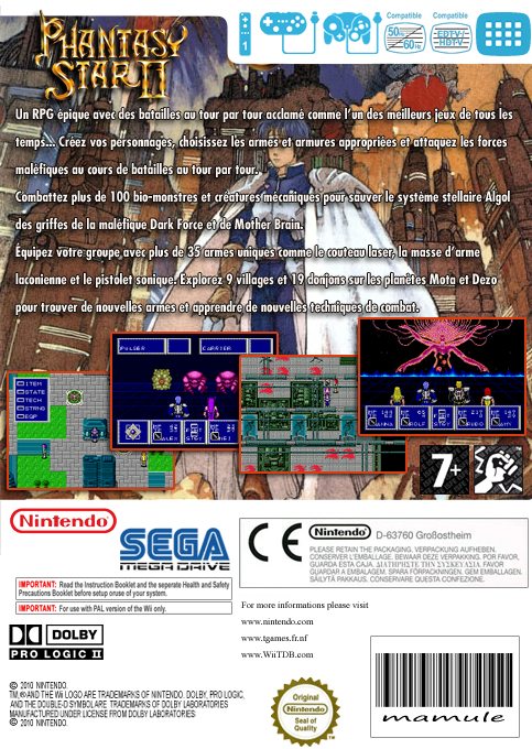 Phantasy Star 2 — box-2D-back (FR)