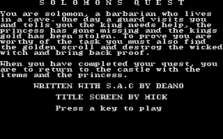 Solomon's Quest — ss (WOR)