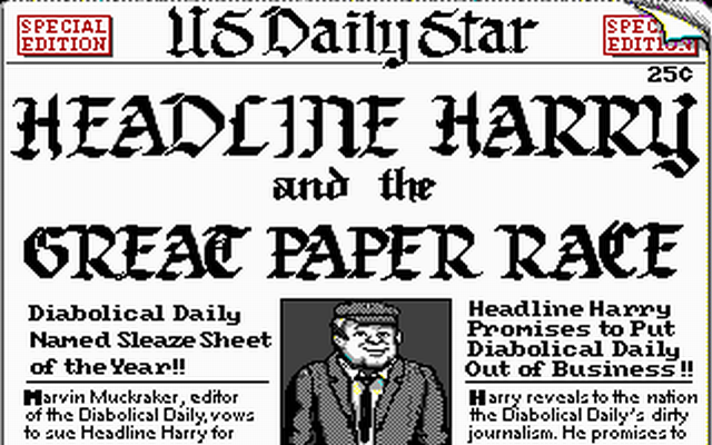Headline Harry And The Great Paper Race — sstitle (US)