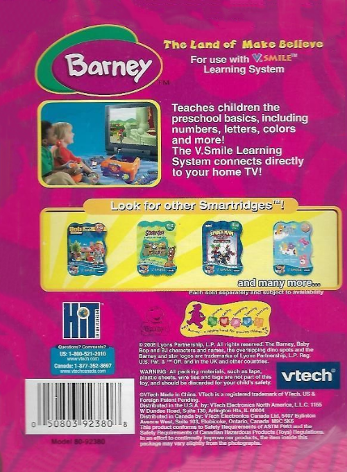 Barney - The Land of Make Believe — box-2D-back (US)