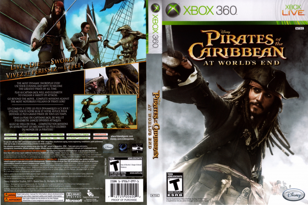 Disney Pirates of the Caribbean - At World's End — box-texture (US)