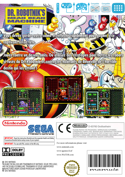 Dr. Robotnik's Mean Bean Machine — box-2D-back (FR)