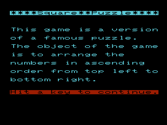 Square Puzzle — sstitle (WOR)