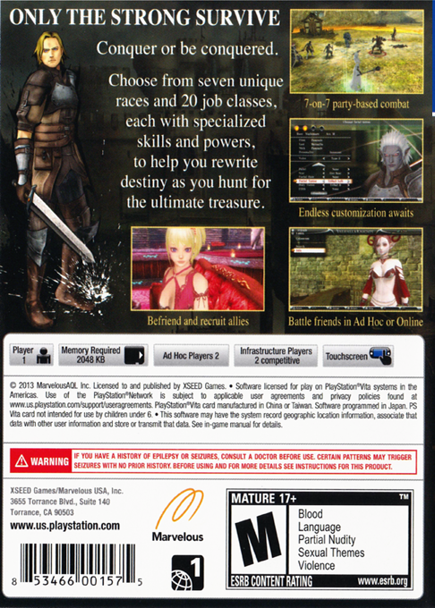 Valhalla Knights 3 — box-2D-back (US)