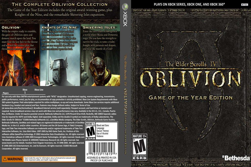 Elder Scrolls IV, The - Oblivion - Edicion Juego del Ano — box-texture (CUS)