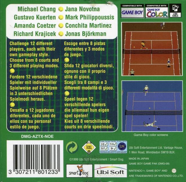 All Star Tennis 2000 — box-2D-back (EU)