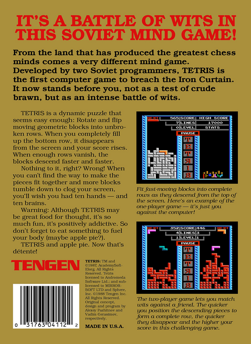Tetris - The Soviet Mind Game — box-2D-back (US)