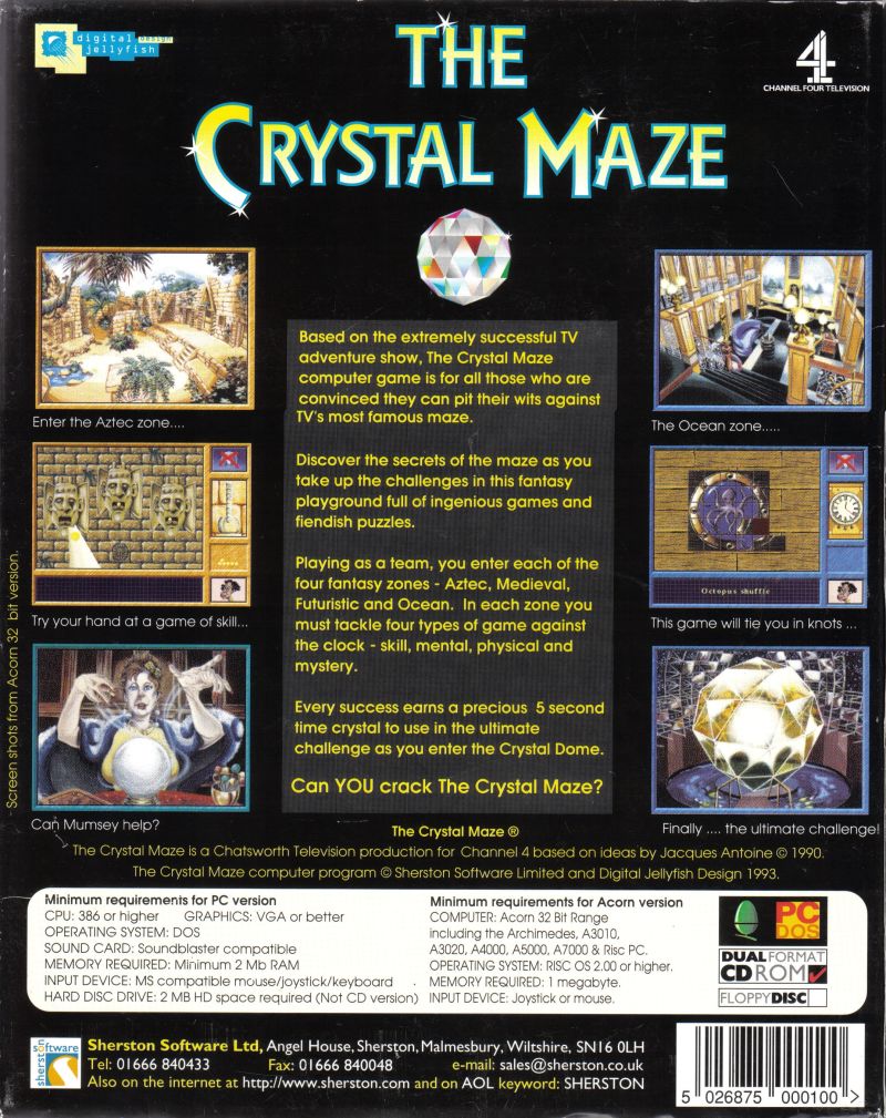 Crystal Maze, The — box-2D-back (UK)