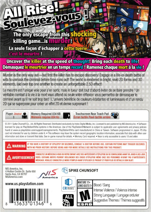 Dangan-Ronpa 1-2 Reload — box-2D-back (US)