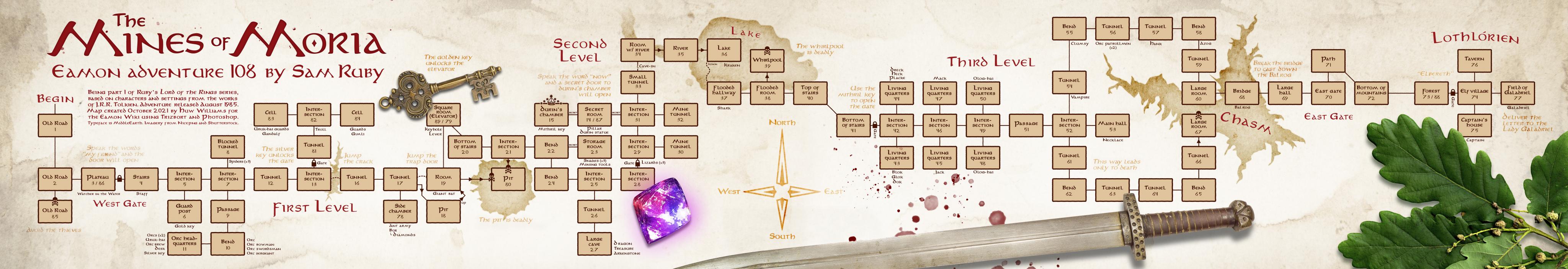 Eamon 108 - The Mines of Moria — maps