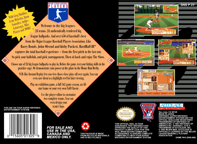 Hardball 3 — box-2D-back (US)
