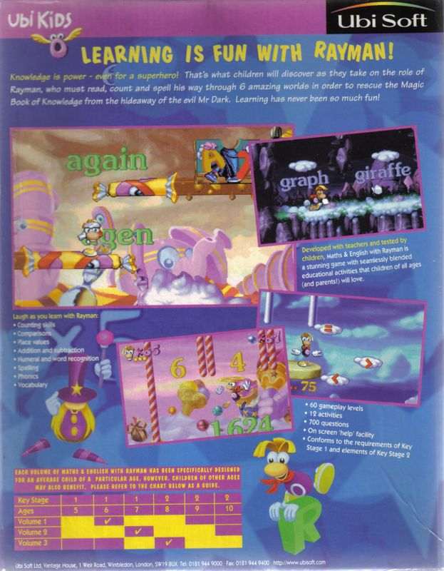 Maths and English with Rayman - Volume 3 — box-2D-back (EU)