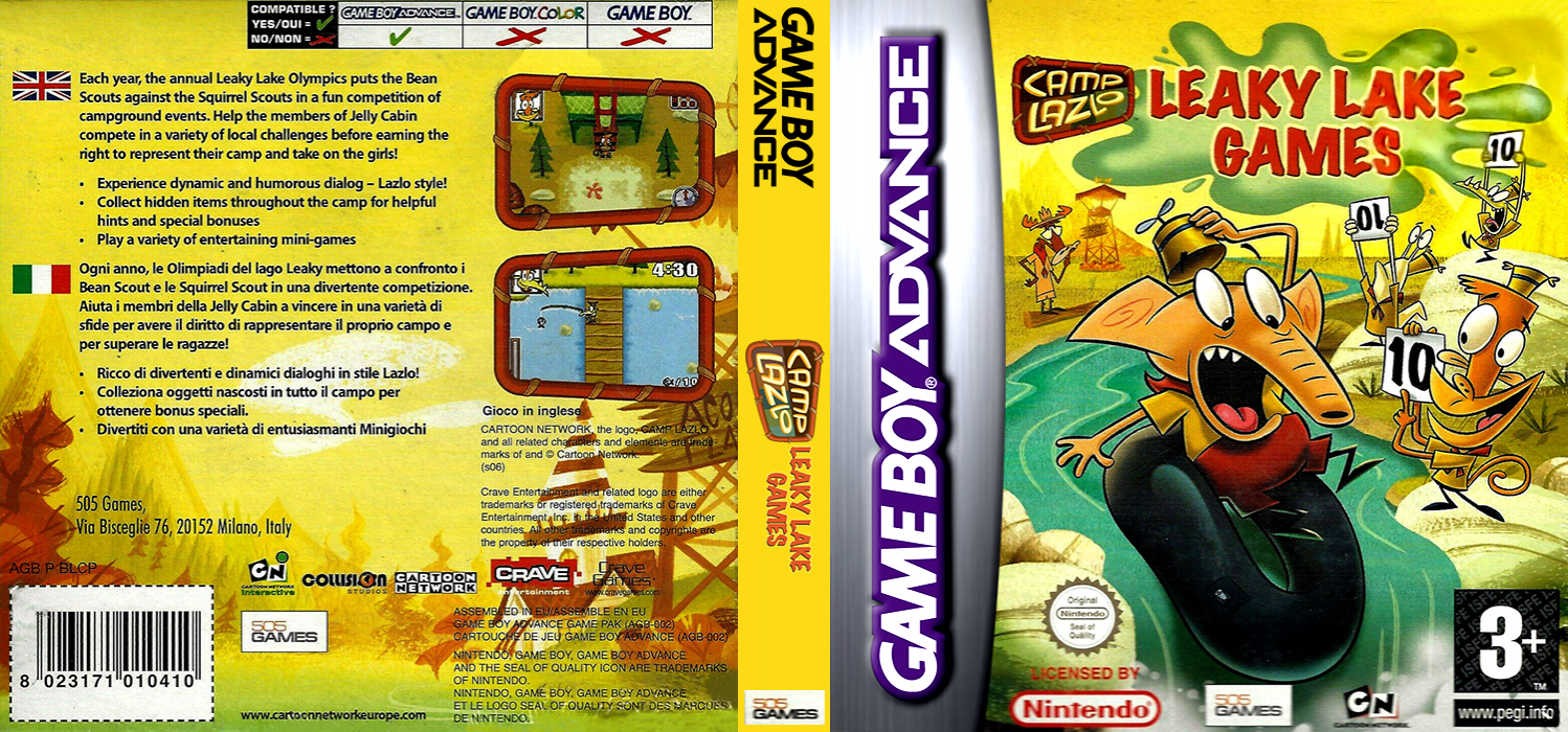 Camp Lazlo - Leaky Lake Games — box-texture (EU)
