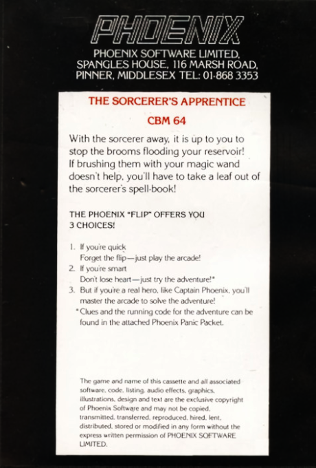 The Sorcerer's Apprentice — box-2D-back (EU)