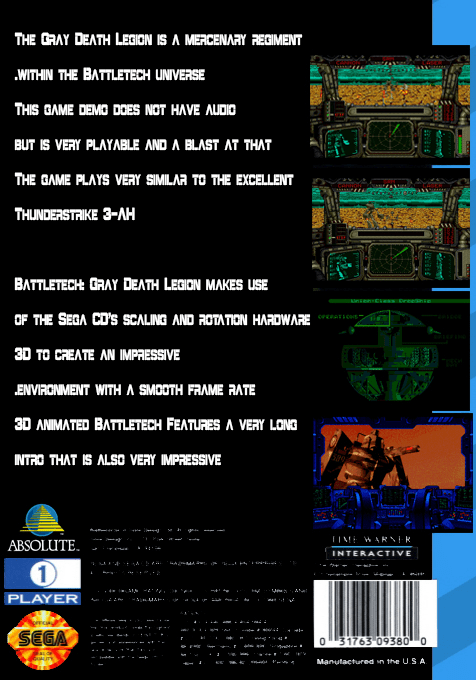 BattleTech - Gray Death Legion — box-2D-back (US)
