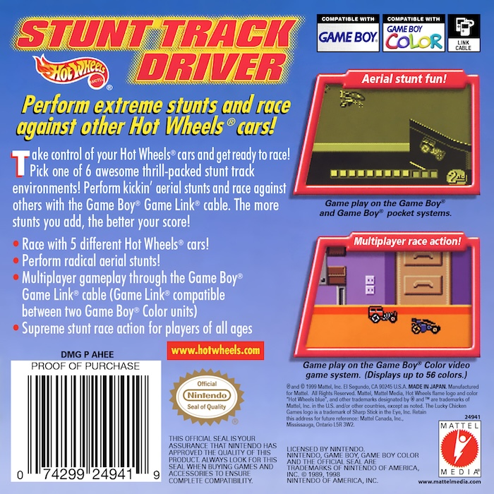 Hot Wheels : Stunt Track Driver — box-2D-back (US)