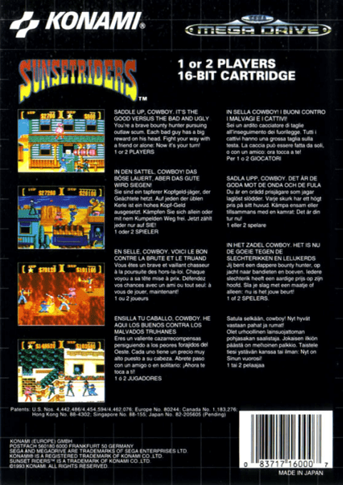 Sunset Riders — box-2D-back (EU)