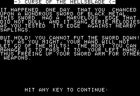 Eamon 206 - Curse of the Hellsblade — ss (WOR)