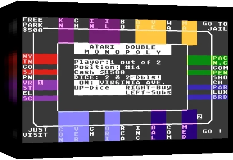 Atari Double Monopoly — box-3D (WOR)
