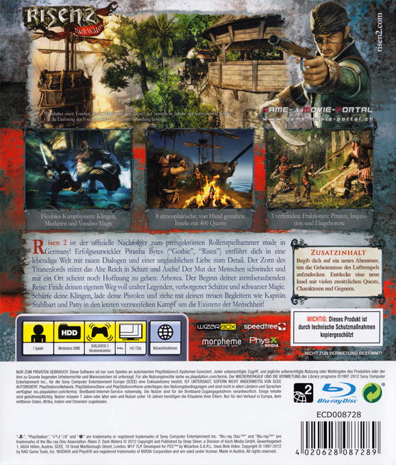 Risen 2 - Dark Waters — box-2D-back (DE)