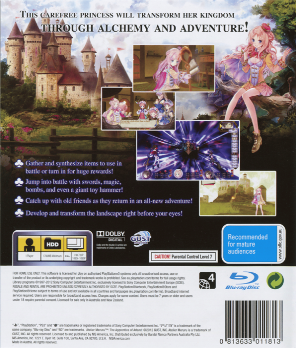 Atelier Meruru - The Apprentice of Arland — box-2D-back (AU)