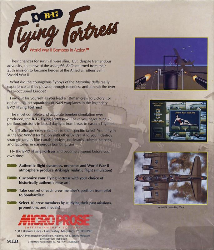 B-17 Flying Fortress — box-2D-back (US)