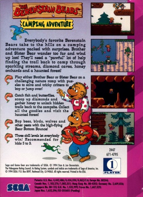 Berenstain Bears' Camping Adventure, The — box-2D-back (US)