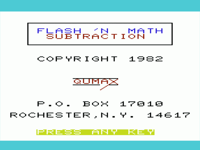 Flash 'n Math - Subtraction — sstitle (WOR)