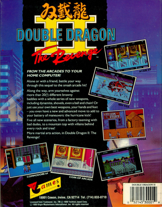 Double Dragon II - The Revenge — box-2D-back (US)