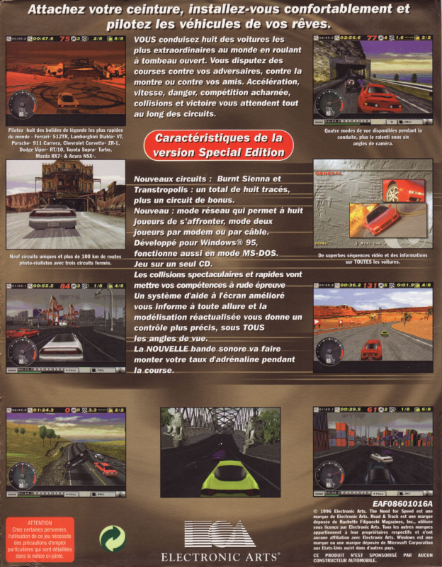 The Need for Speed: Special Edition — box-2D-back (FR)