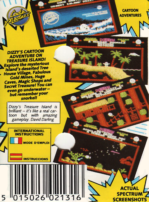 Dizzy 2 - Treasure Island Dizzy — box-2D-back (EU)