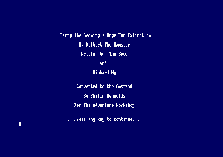 Larry The Lemming's Urge For Extinction — sstitle (EU)