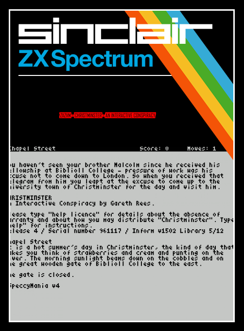 ZxZvm - Christminster - An Interactive Conspiracy box art