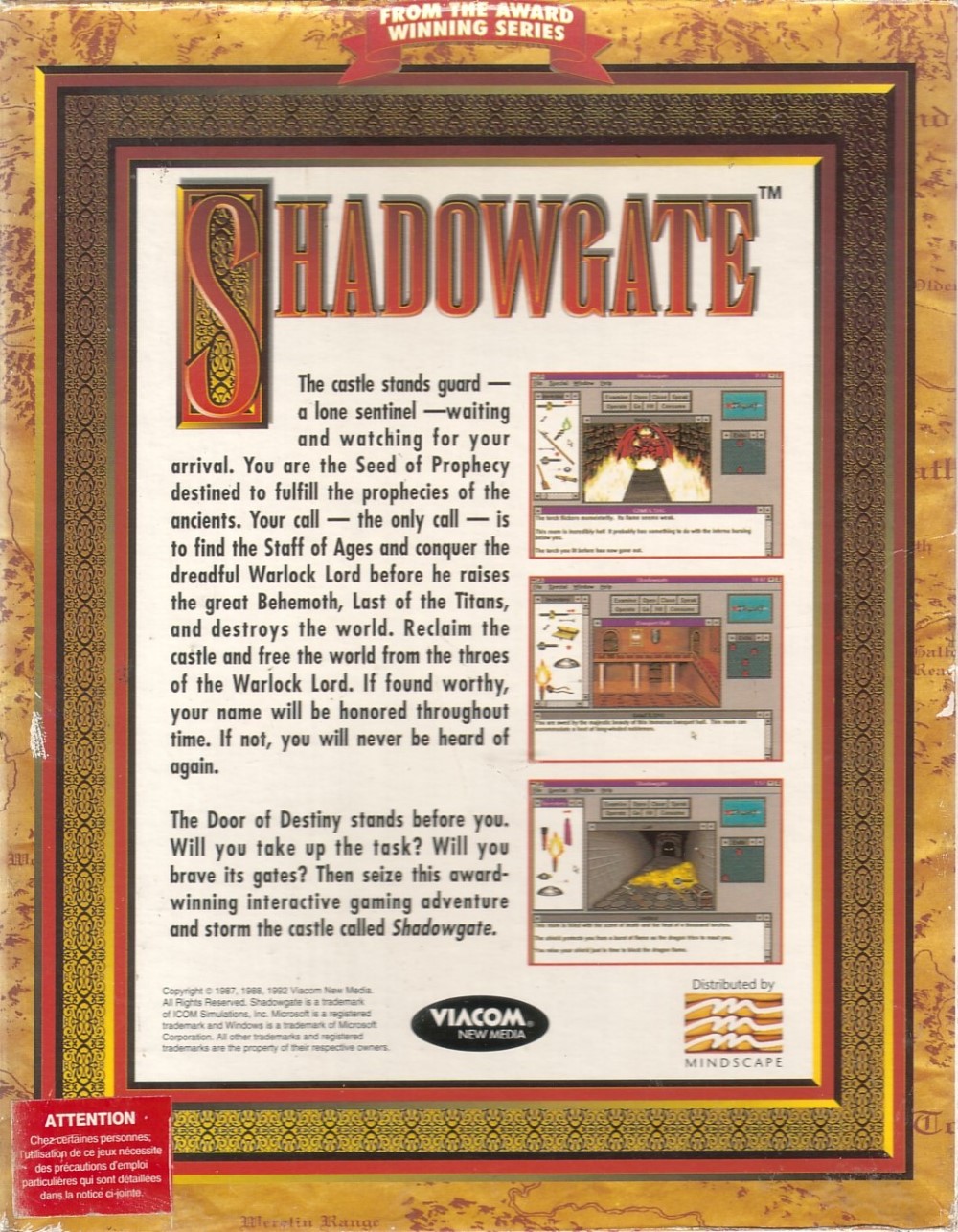 Shadowgate — box-2D-back (WOR)