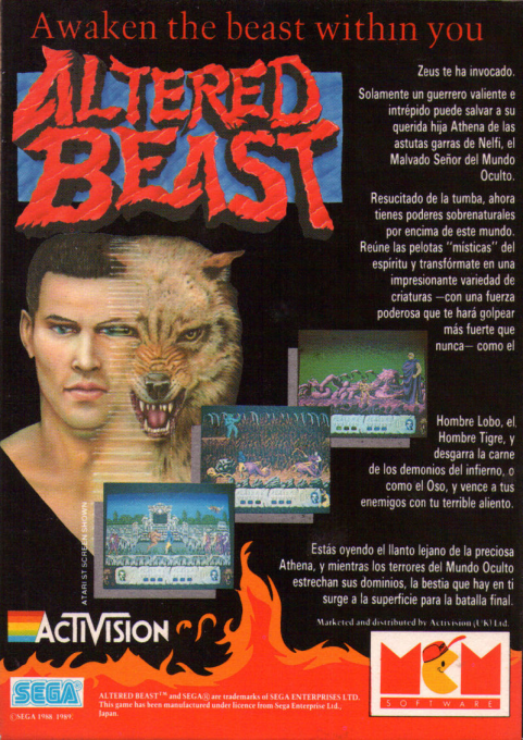 Altered Beast — box-2D-back (SP)