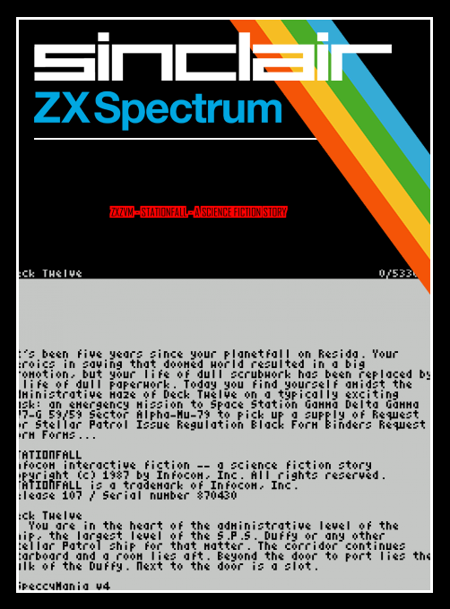 ZxZvm - Stationfall - A Science Fiction Story box art