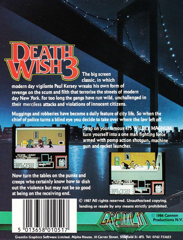 Death Wish 3 — box-2D-back (EU)
