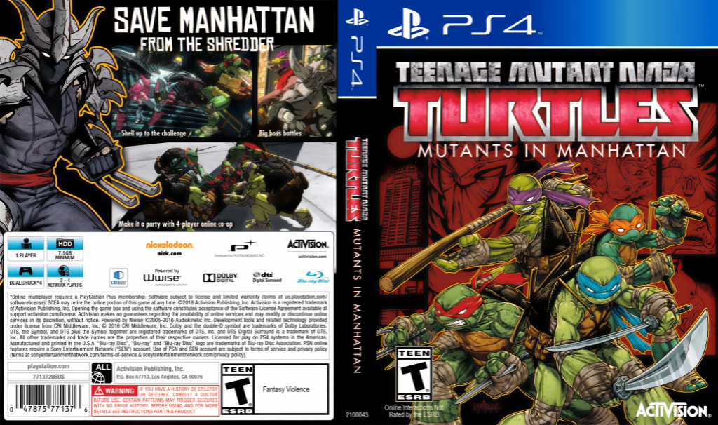 Teenage Mutant Ninja Turtles - Mutants in Manhattan — box-texture (US)