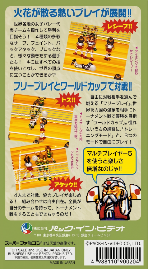 Multi Play Volleyball — box-2D-back (JP)