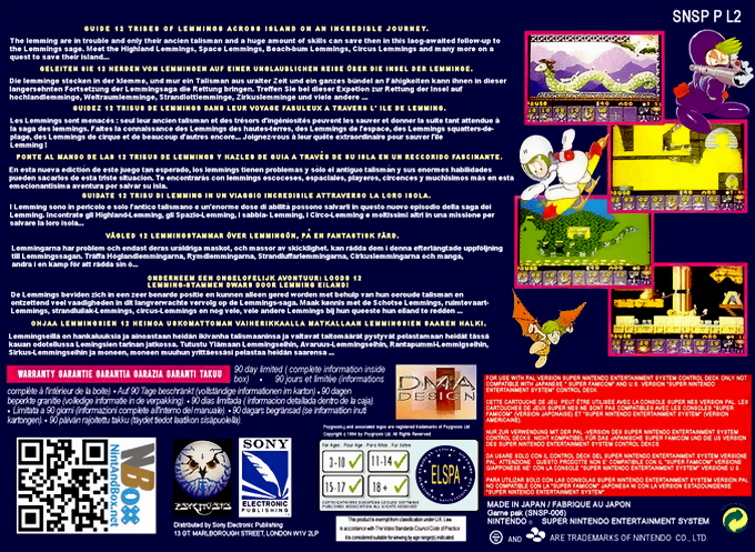 Lemmings 2 - The Tribes — box-2D-back (EU)