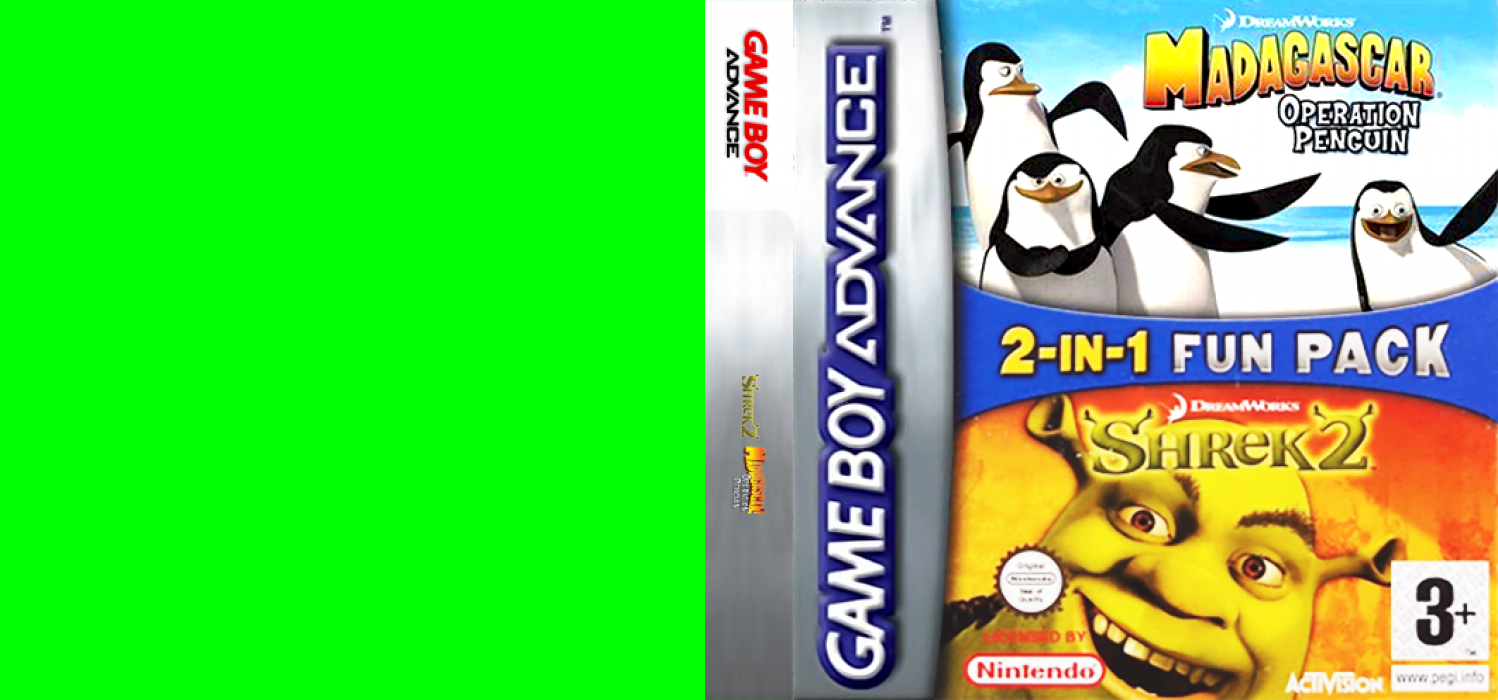 2-in-1 Fun Pack - Shrek 2 + Madagascar - Operation Penguin — box-texture (EU)