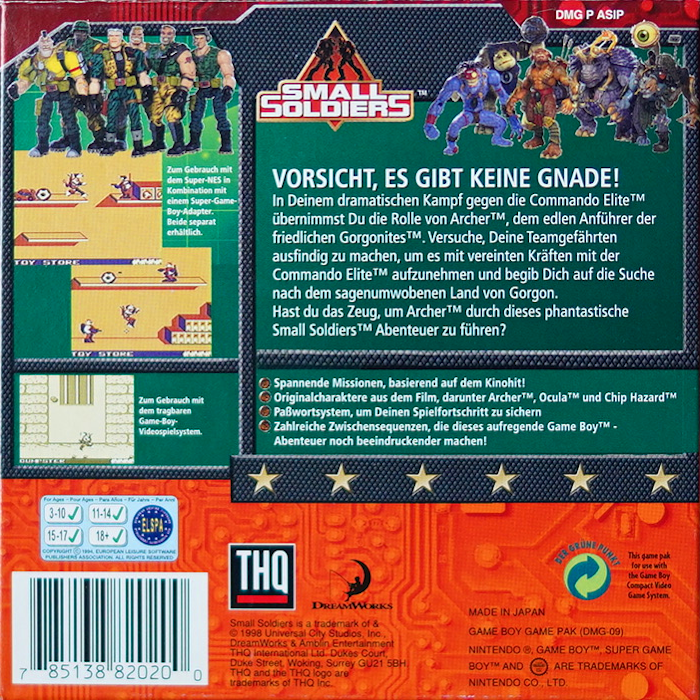 Small Soldiers — box-2D-back (DE)