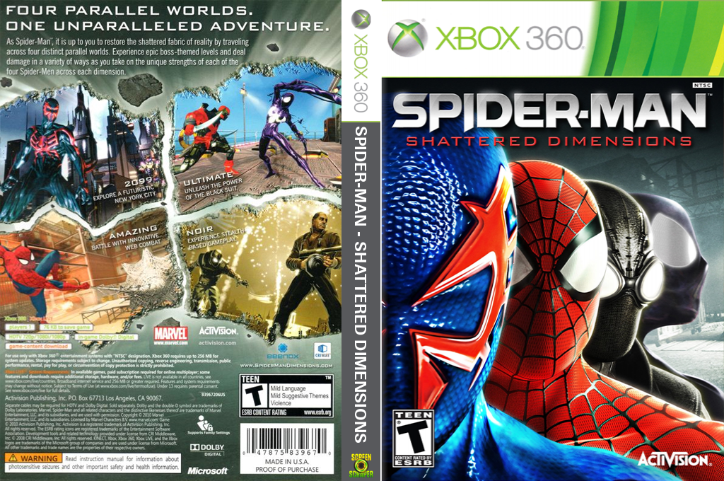 Spider-Man - Shattered Dimensions — box-texture (US)